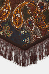 PAISLEY PRINT FRINGED FRINGE SCARF