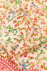 BEADED FLORAL PRINT SILK BANDANA