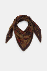 FRINGED FLORAL PRINT BANDANA