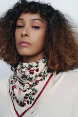FLORAL RED ROSE PRINT SCARF