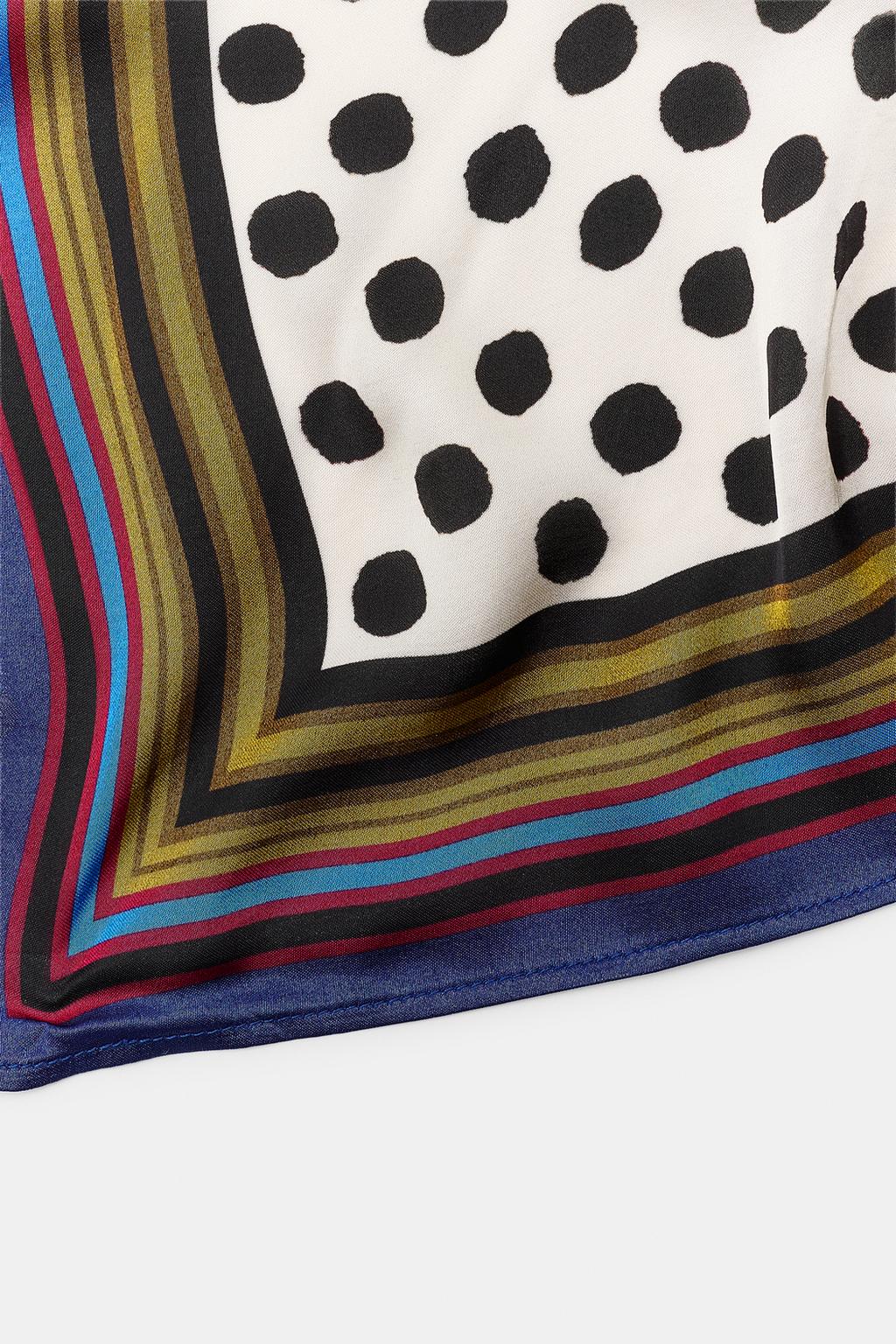 POLKA DOT PRINTED SCARF White