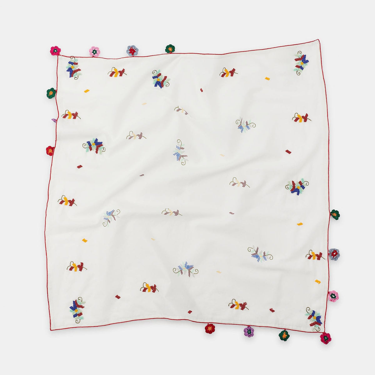 CROCHET BEADED FLORAL SCARF