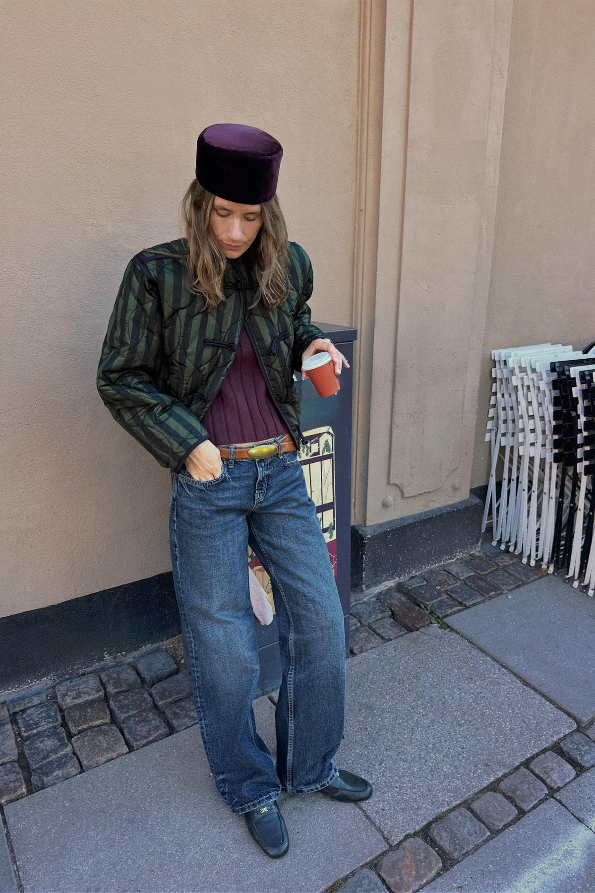 VELVET PILLBOX HAT EGGPLANT