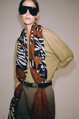 TIGER PRINT LINEN SCARF
