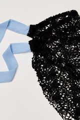 Lace Triangle Scarf Black