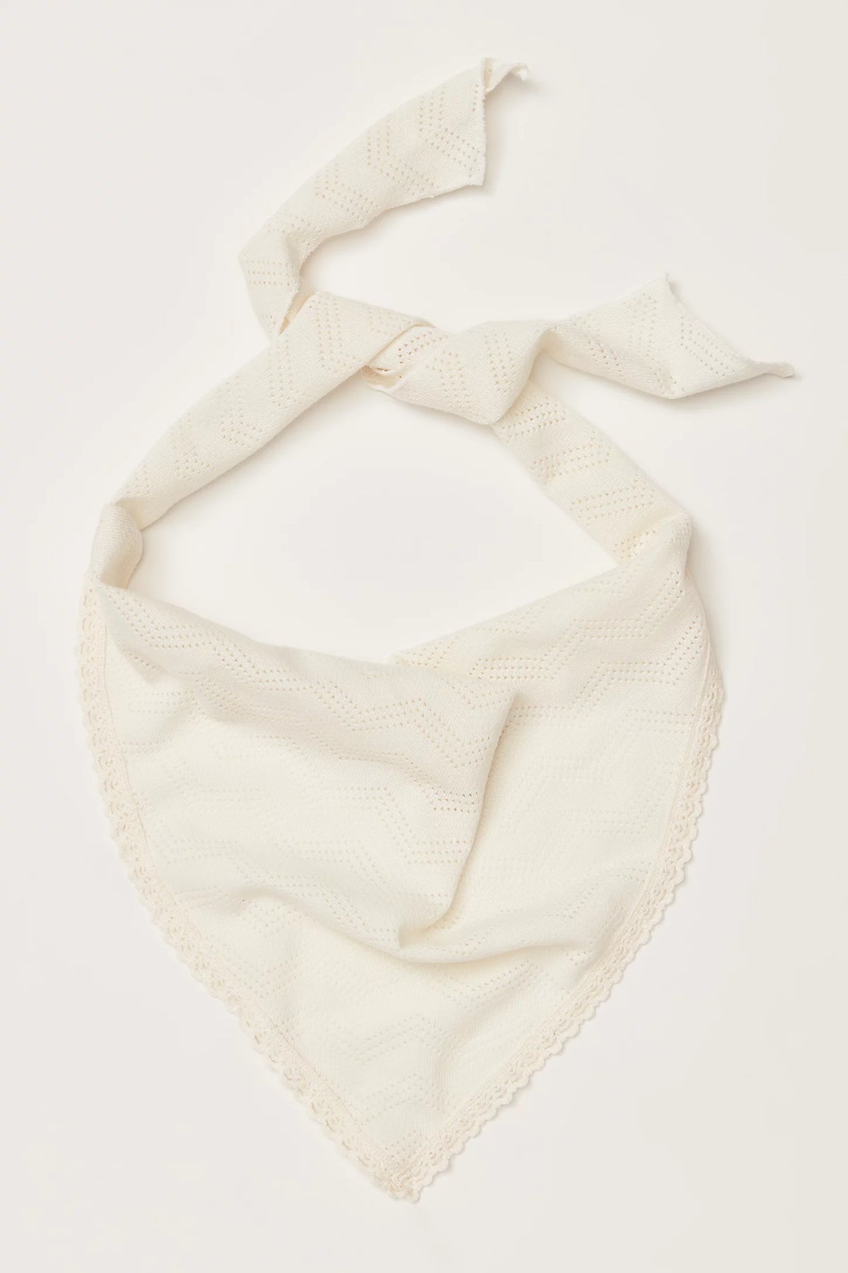 Knit Triangle Scarf Off White