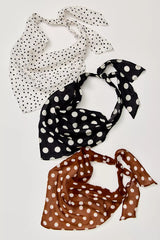 Dots Hair Scarf Ivory With Black Polka Dots
