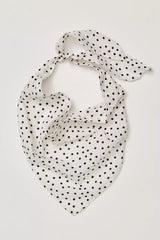 Dots Hair Scarf Ivory With Black Polka Dots