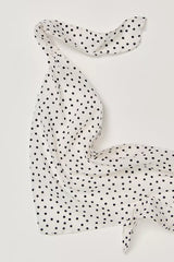 Dots Hair Scarf Ivory With Black Polka Dots