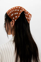 Dots Hair Scarf Brown Polka Dot