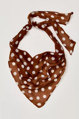 Dots Hair Scarf Brown Polka Dot