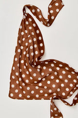 Dots Hair Scarf Brown Polka Dot