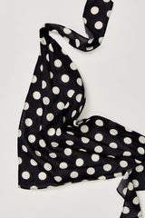 Dots Hair Scarf Blue And Ivory Polka Dot
