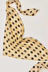 Dots Hair Scarf  Buttery Yellow & Black