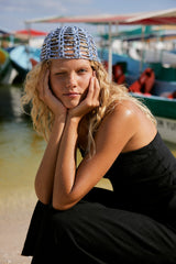 Sequin Disco Cap Blue