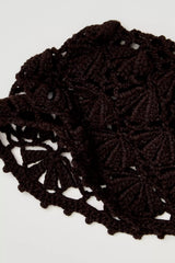 Crochet Knit Skull Cap Chocolate