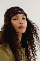 Crochet Knit Skull Cap Chocolate