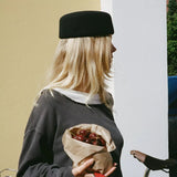 Wool Pillbox Hat Black