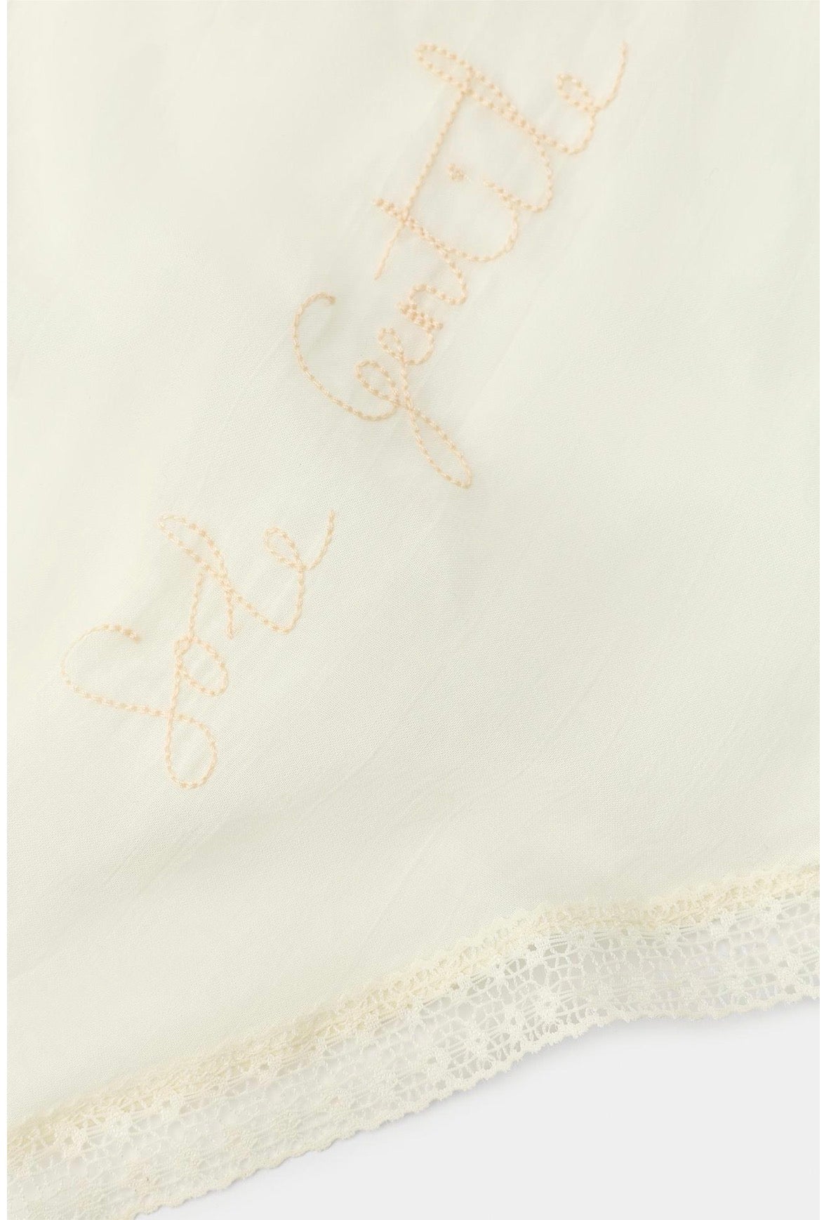 EMBROIDERED LACE BANDANA SCARF ecru