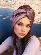 SEQUINED TWISTED TURBAN