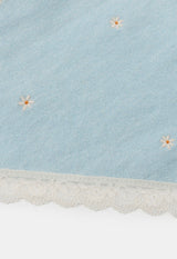 FLORAL EMBROIDERED BANDANA SCARF blue