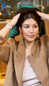 AFRICAN WIRE SILK TURBAN EMERALD