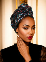 Dark Sequin Turban