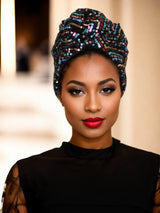 Dark Sequin Turban