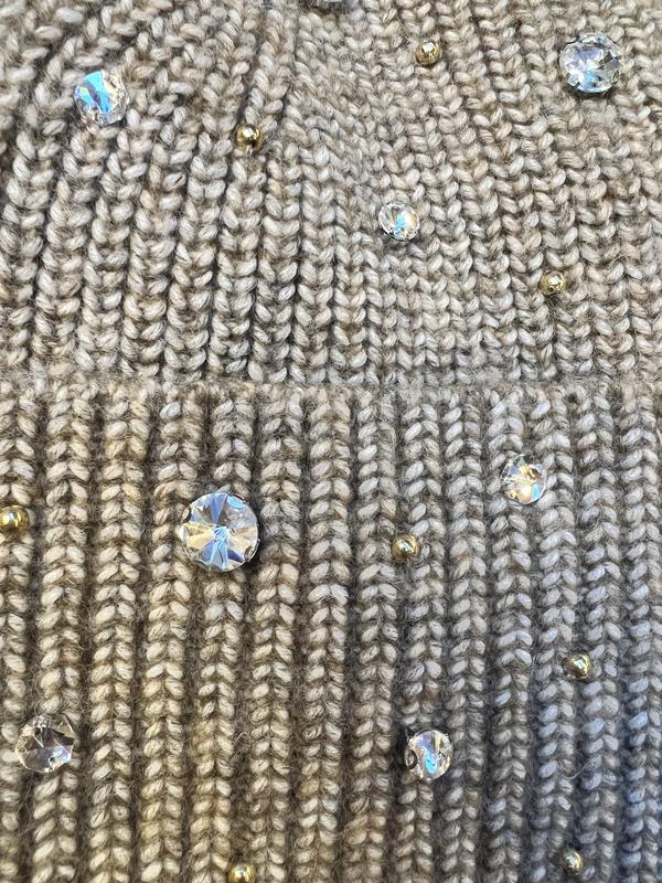 Rhinestone Beanie Grey