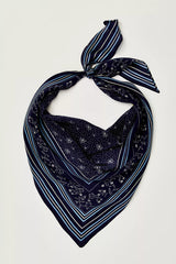 Triangle Bandana Paisley Slate blue