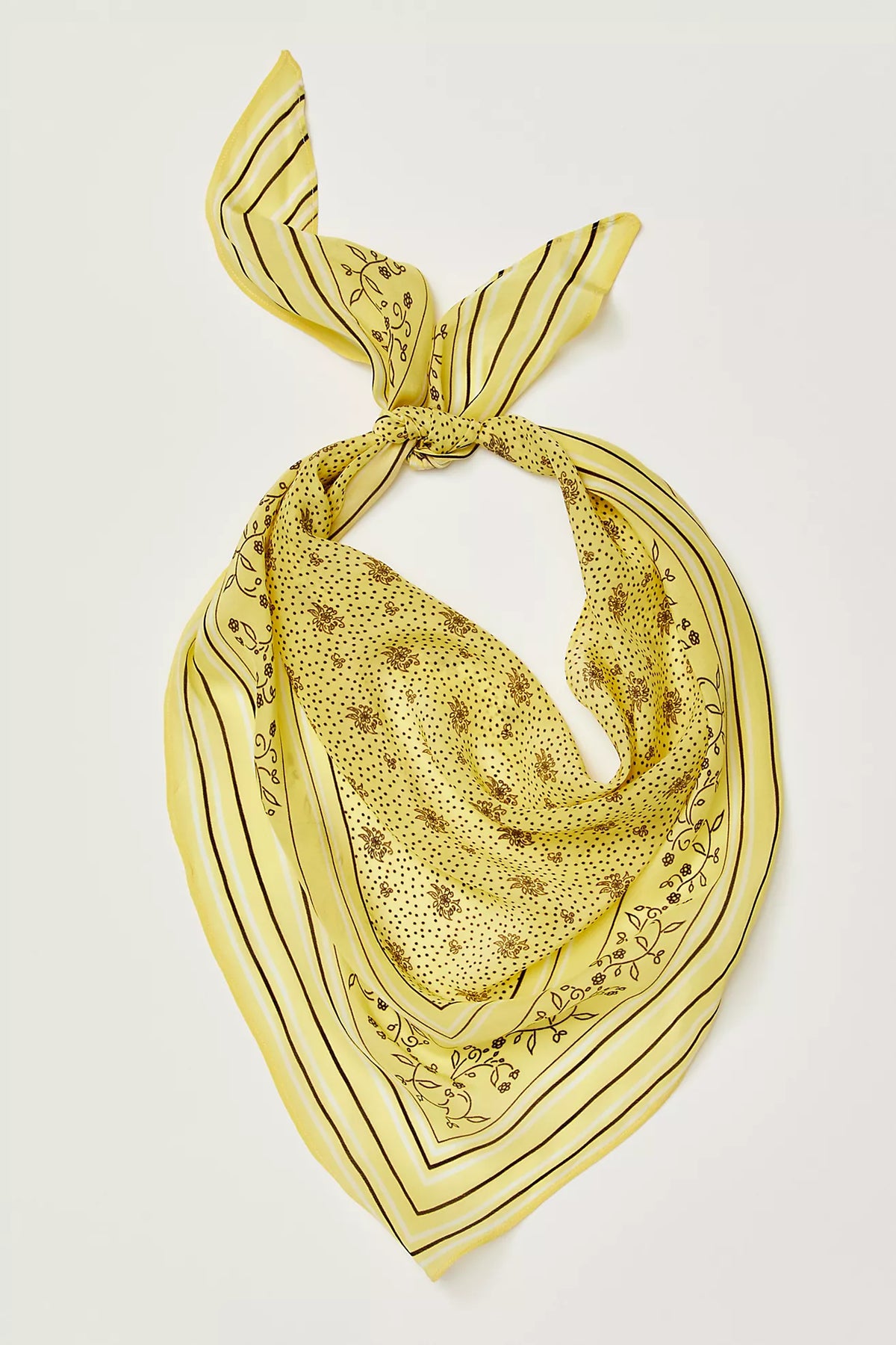 Triangle Bandana Paisley Yellow Scarf
