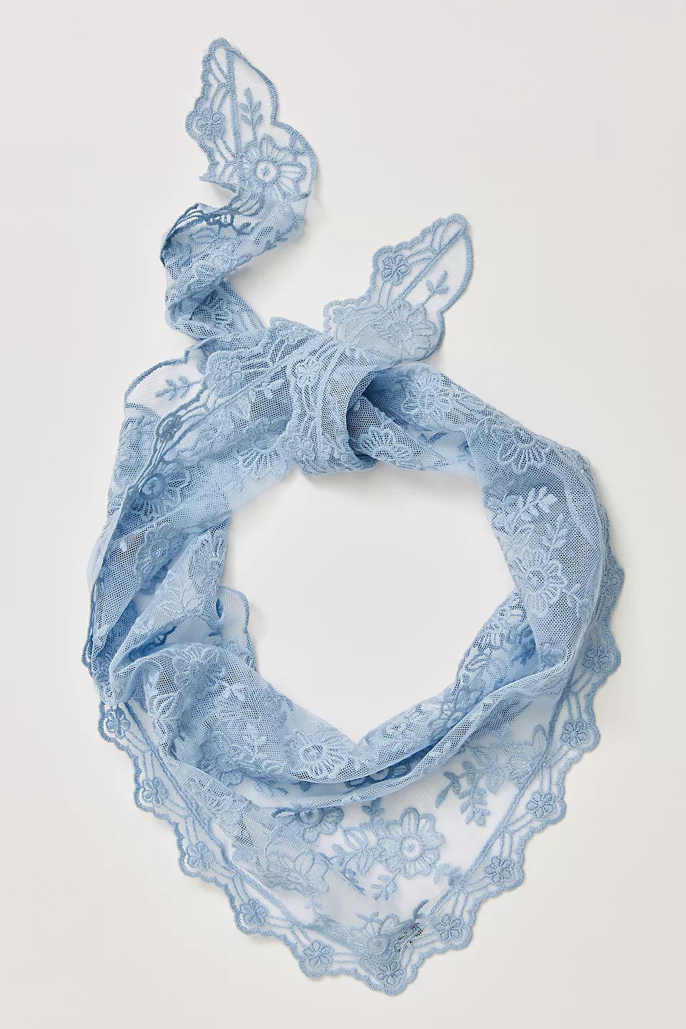 Lace Triangle Scarf Baby blue