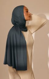Signature Jersey Hijabs Blue Gray