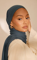 Signature Jersey Hijabs Blue Gray