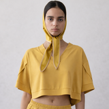 Satin Babushka Bonnet Mustard