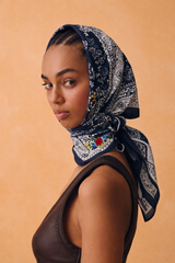FLORAL EMBROIDERED WESTERN SCARF