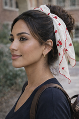 Scalloped  Floral Cotton Bandana