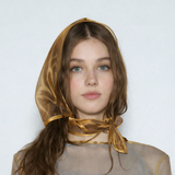 Organza Babushka Bonnet Caramel