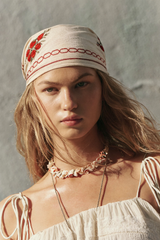Embroidered Tomato Cotton Bandana