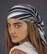 Stripped Blend Silk Bandana Scarf