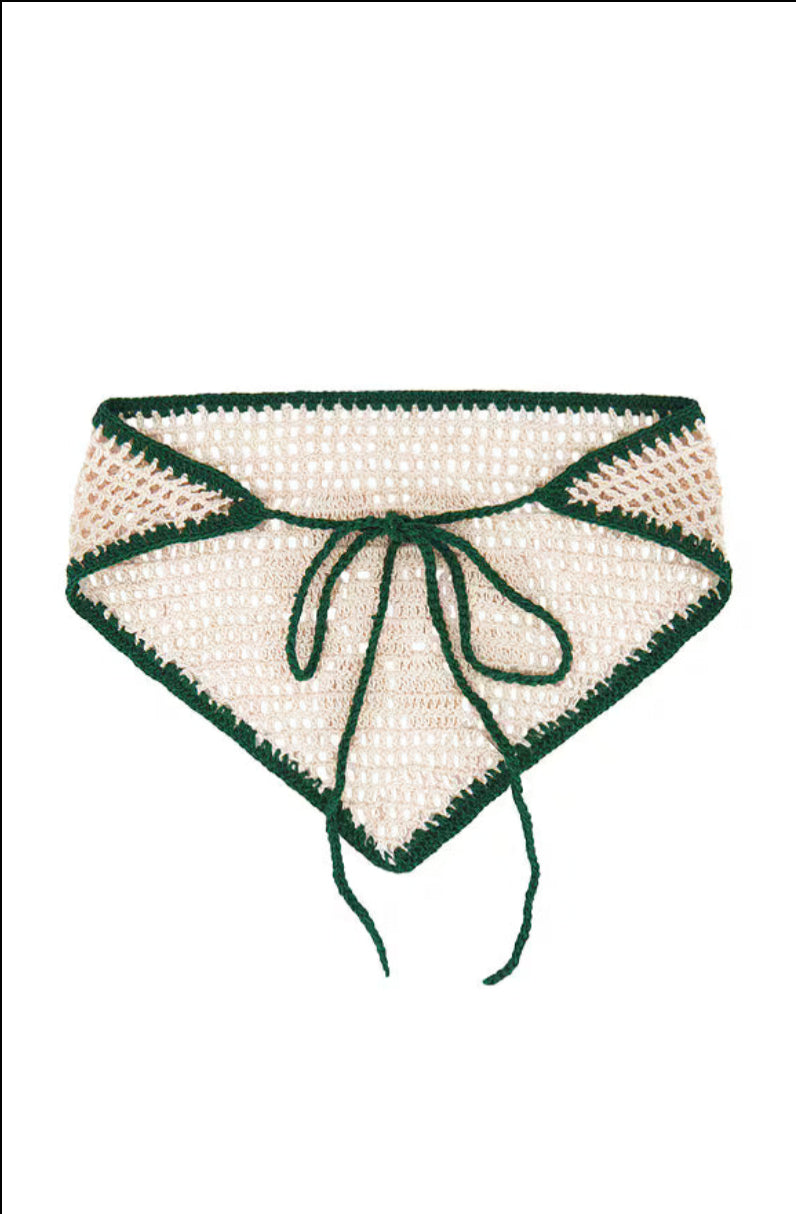 Cody Crochet Bandana Green