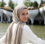 100% LINEN STRIPED SCARF