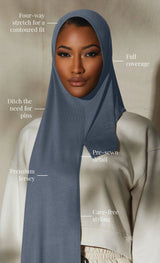 Signature Jersey Hijabs Blue Gray