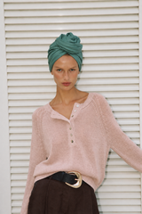 AFRICAN WIRE TURBAN LIGHT GREEN