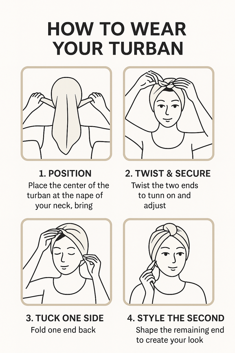 Wire Headband Turban Blue