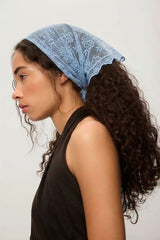 Lace Triangle Scarf Baby blue