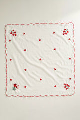 Scalloped  Floral Cotton Bandana