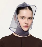 Organza Babushka Bonnet Oyster Deep Purple