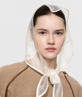 Organza Babushka Bonnet Oyster White