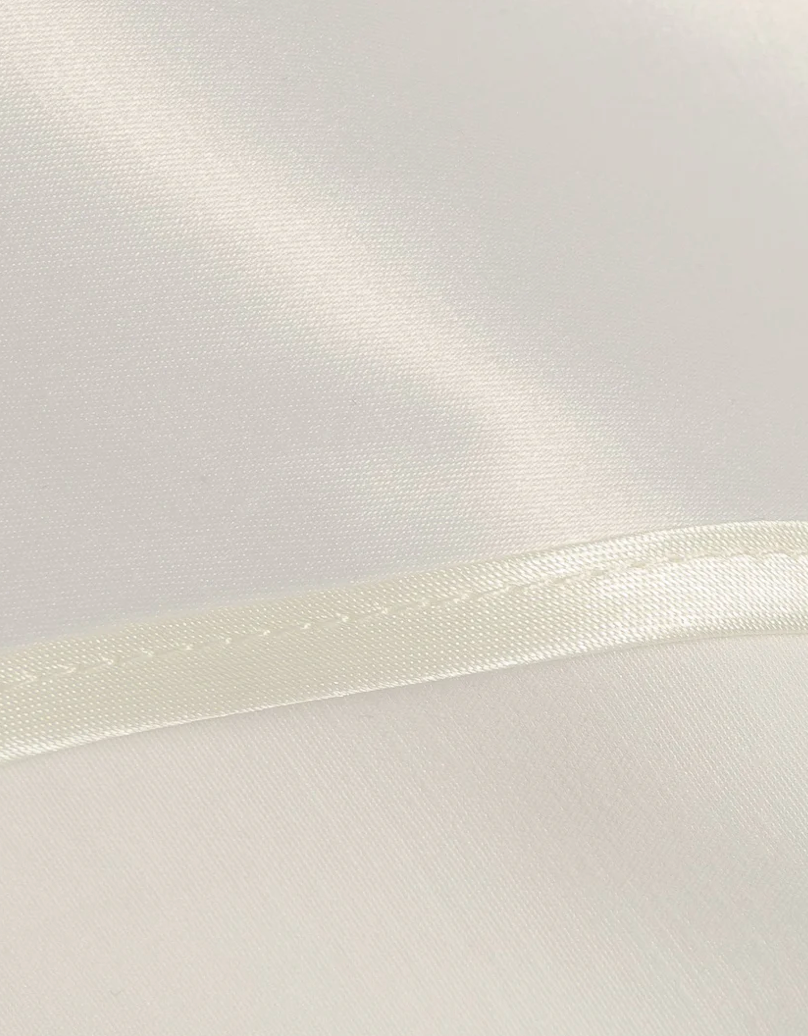 Satin Babushka Bonnet Oyster White